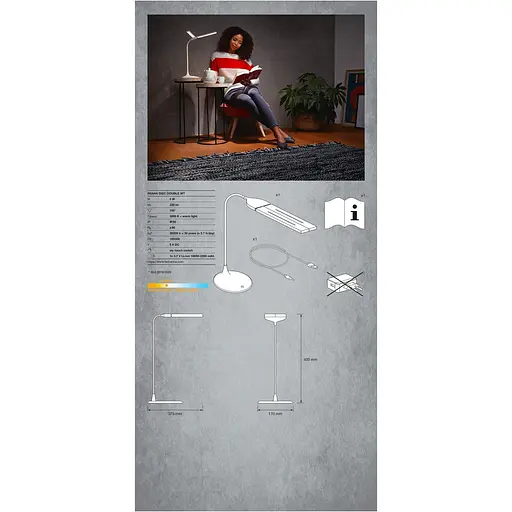 Настільна лампа Ledvance Panan Disc Double White (4058075301733) [152278] - фото 4