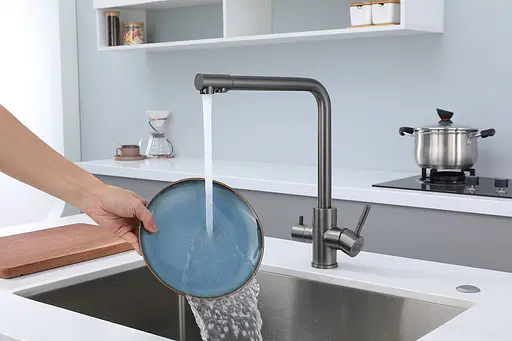 Змішувач для кухні з підключенням до фільтра графітовий "Frosh" Nett FGr-33 Графит - фото 4