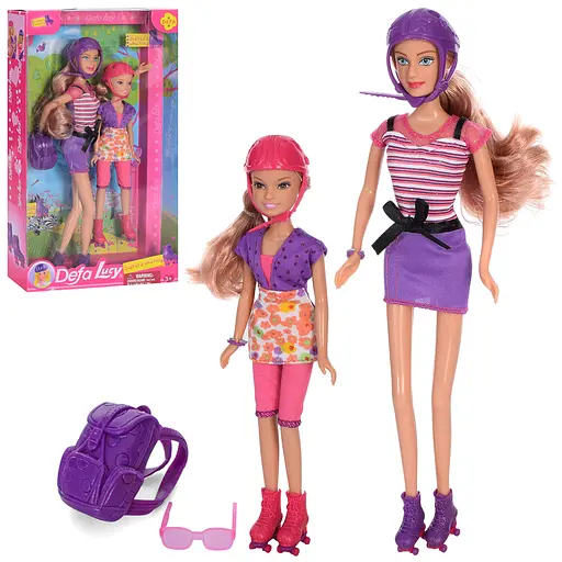 Набір ляльок DEFA "Сестрички на роликах" 2 ляльки та аксесуари 8130
