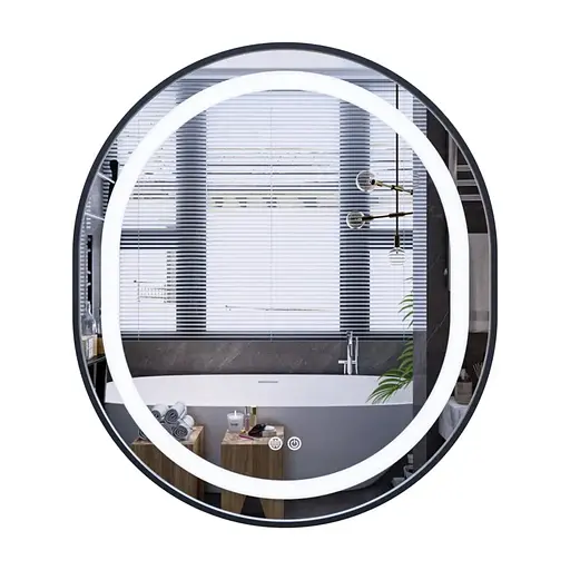 Зеркало Mixxus Premium Ellipse MV05-80x70-Reverse Black MP6646, Черный - фото 1