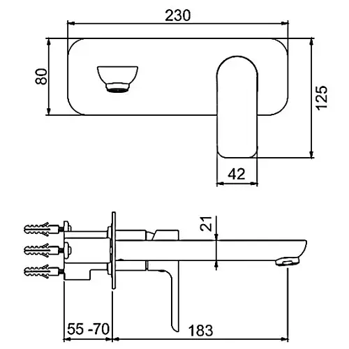 G1048-22 Змішувач для умивальника настінний литий гусак білий/хром Ø35 Gappo 1/8 Білий - фото 4