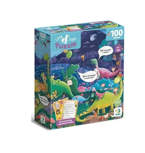 Пазл Ищи и находи "Страна динозавров" 300669 DoDo, 100 деталей, 33х47 см, в коробке (4823115911032) - фото 1