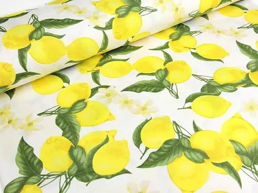 Тканина з тефлоновим просоченням Лимони принт (від 1 м) - фото 1