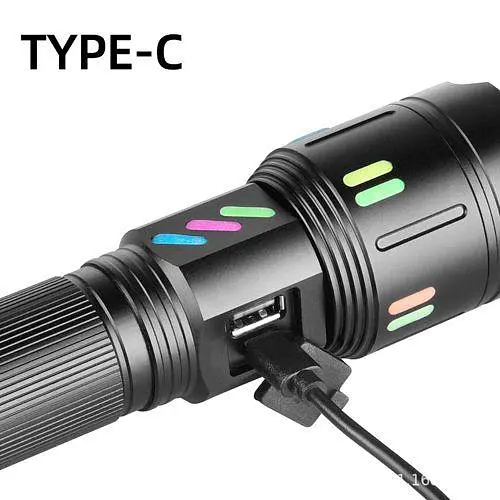 Ручний ліхтар PLD-X83-TG zoom + LCD + Type-C + PowerBank + 1х26650 (18650) 5 режимів - фото 5