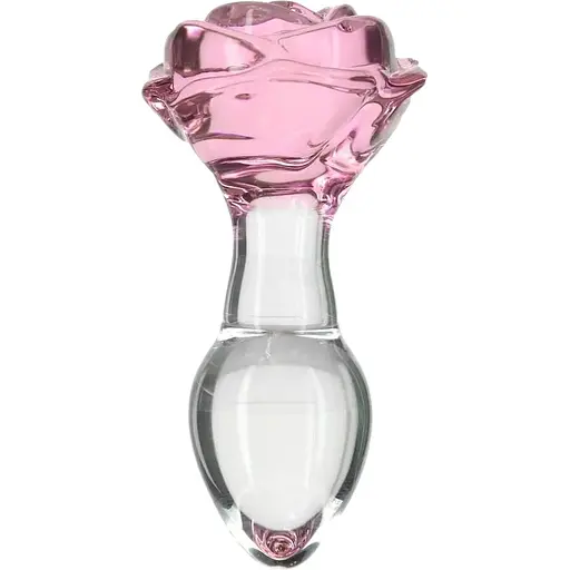Скляна анальна пробка Pillow Talk Rosy Luxurious Glass Anal Plug ⌀3.3 см віброкуля в подарунок