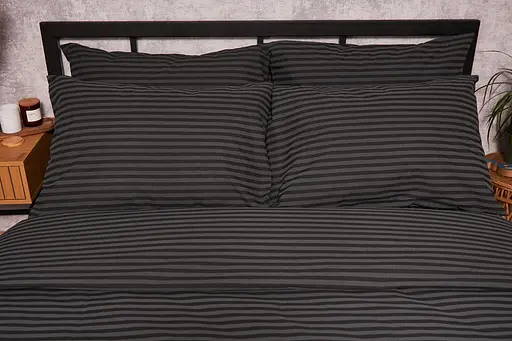 Комплект постільної білизни Moon&Star King Size 220x240 наволочки 2х50х70 Gray Stripe Бязь Gold Люкс - фото 2