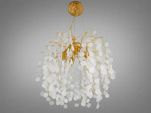 Колоритна новинка, кришталева люстра "Гліцинія", 6 ламп, золото - фото 2