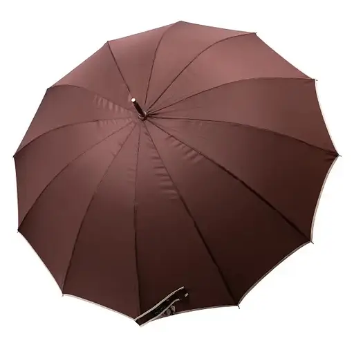Зонт-трость Yiwu HP-23-16BR полуавтомат складной 120 см коричневый - фото 4