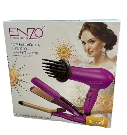 Набор для укладки волос Enzo EN-6303 3в1 2000 Вт Розовый - фото 4