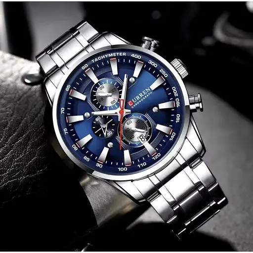 Чоловічий наручний класичний годинник Curren Pacific (Сріблястий) - фото 5