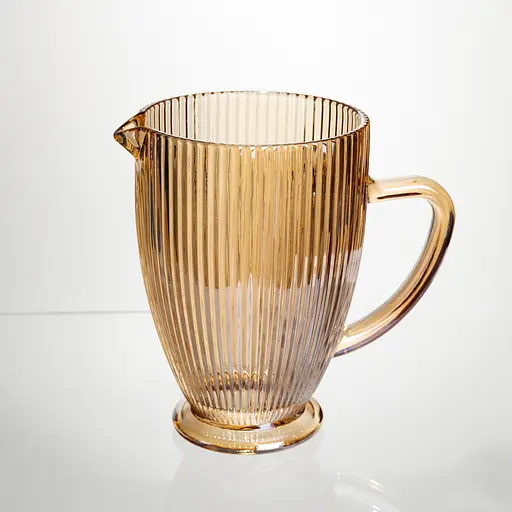 Кувшин стеклянный для компота 1.2 л фигурный графин для лимонада мохито-сангрии напитков Золотистый Yiwu HP-19-202 - фото 1