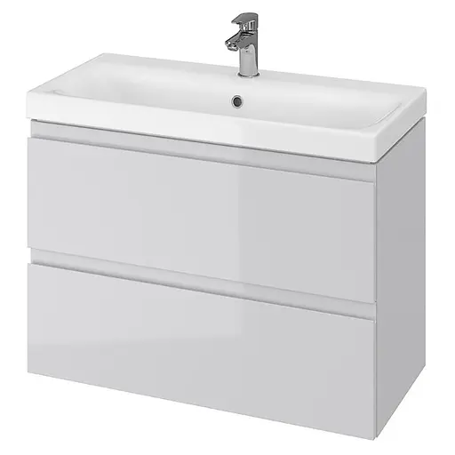 Тумба для ванной комнаты Cersanit Cet В07 с умывальником Cersanit Moduo Slim 80 см Серый UN509-045 30412 - фото 1