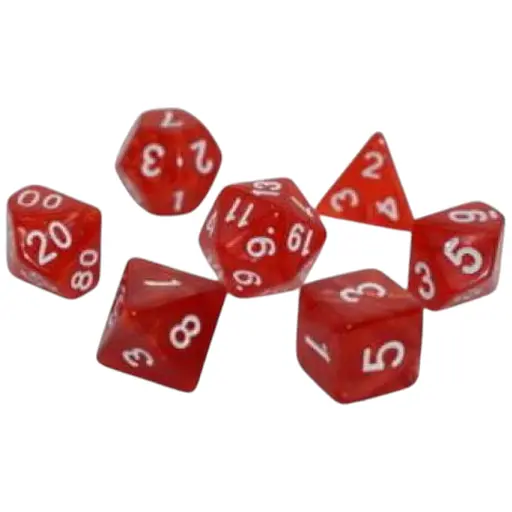 Набір кубиків Pearl 7 Dice Set - Red , 7 шт. (g7dpearl03)