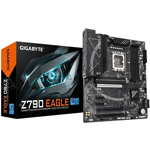 Материнская плата Gigabyte LGA1700, Z790 EAGLE, Z790, 4xDDR5, Int.Video(CPU), 4xSATA3, 3xM.2, 1xPCI-E 5.0 x16, 1xPCI-E 4.0 x16, 1xPCI-E 3.0 x16, 2xPCI-E 3.0 x1, Realtek 7.1, Realtek 2.5GbE, 9xUSB 3.2 / 6xUSB 2.0, HDMI/DP, ATX - фото 2