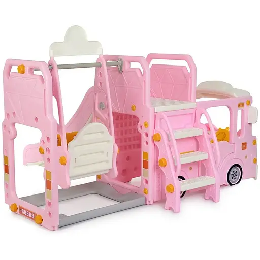 Детский игровой комплекс 2 в 1 Bambi WM19090-8 горка, качели, баскетбол - фото 6