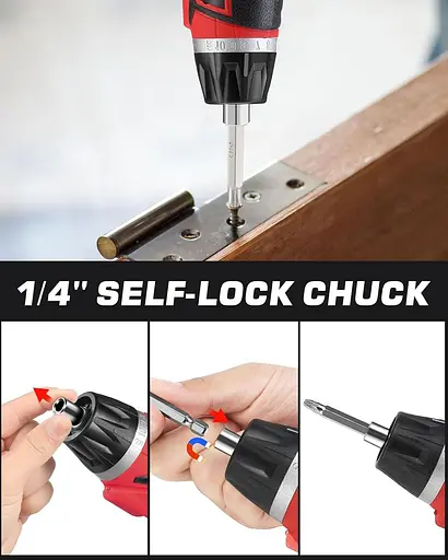 Набір акумуляторних електричних викруток DuroFort 8 V, набір викруток із крутним моментом 10+1 з акумулятором і поворотною ручкою - фото 7