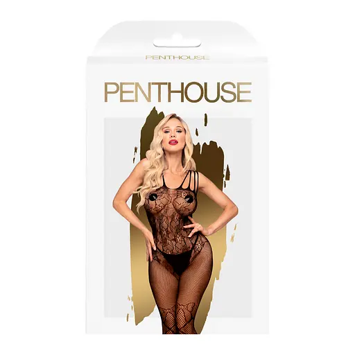 Бодістокінг із сітки та мережива DIRTY MIND чорний Penthouse s/l - фото 3