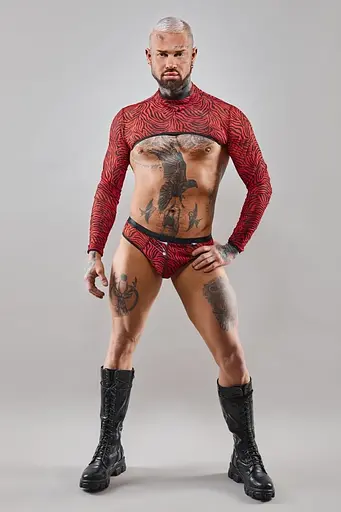 Чоловічі труси-бразиліани Regnes Fetish Planet XXL (чорний з червоним) - фото 15