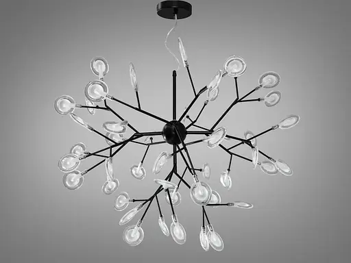 Эклектичная, впечатляющая подвесная люстра "Светлячок", 45 ламп, черная - фото 3