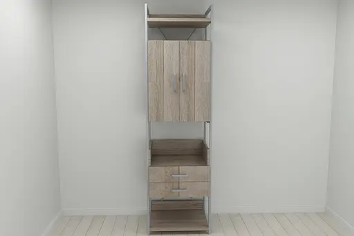 Шкаф Гардероб Уни секция 5 серии Конект Ferrum-decor 220x60x50см Серый металл ДСП Дуб Сонома Трюфель 32 мм (FRD-104518) - фото 9