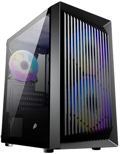 Корпус 1stPlayer BS-2-BK-3F1 RGB Black