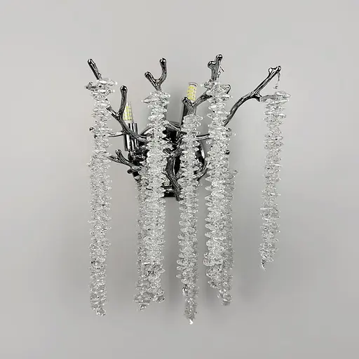 Изысканное серебряное бра с хрустальным подвесом 40х30 см Line F Арт. W33001/Количество лампS CH - фото 7