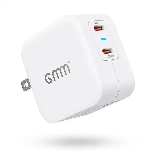 Мережевий зарядний пристрій USB Type C, GMM 40W 2x20W Dual USB C EU