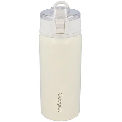 Термос бидон Gucgres из нержавеющей стали с сеткой заварником с двойными стенками белый 600 мл