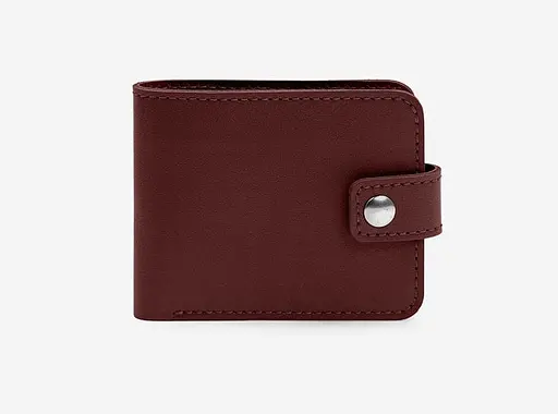 Кожаный портмоне Mini 2.2 бордовый. - фото 1