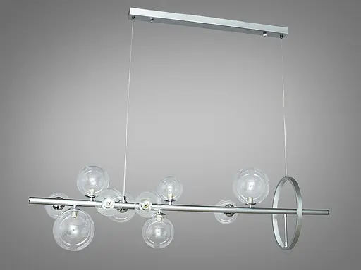 Стримана, динамічна, граційна люстра в стилі лофт на 10 ламп, колір-хром - фото 1