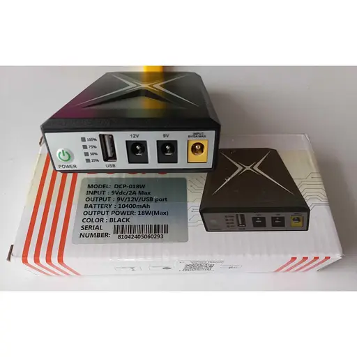 ИБП UPS DC 18W 10400mAh для роутера, терминала, камеры DCP-018W/DC5.5x2.5mm: 5V/9V/12V/USB/LED без блока питания Black - фото 9