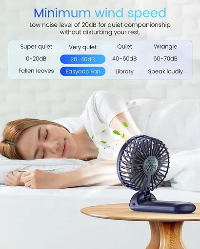 Портативный ручной мини-вентилятор 180° регулируемые 4-скоростные - фото 4