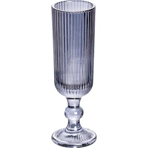 Набір келихів для шампанського 6 штук по 160 мл фігурний з товстого скла сірий Yiwu HP-19-7116G