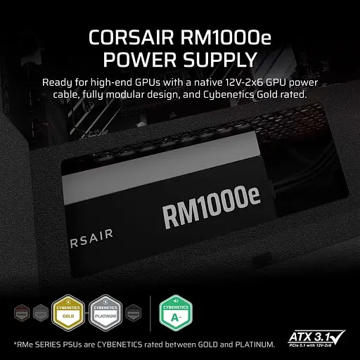 Блок живлення Corsair RM1000e 1000W 80+ Platinum (CP-9020297-EU) - фото 8