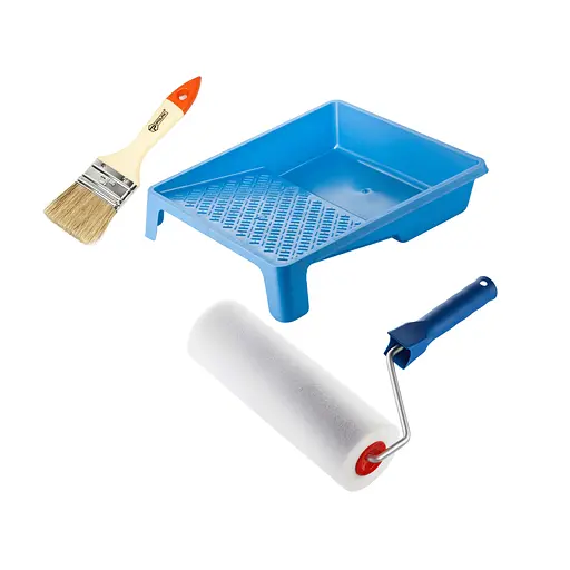 Валик "Поролоновый" 250х80 мм с ручкой, ванночка и кисточка "Стандарт" (770-283) - фото 1