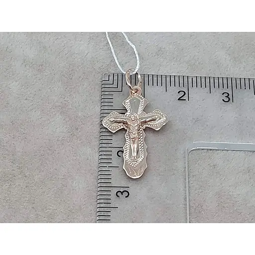 Золотий хрестик Харківська ювелірна фабрика. Розп'яття Христа. 11052-А - фото 5