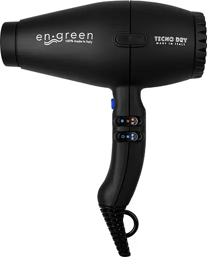 Фен стайлер Tecnodry En green 2200W 2 концентратора 2 швидкості 4 температурні режими Фільтр Чорний - фото 5