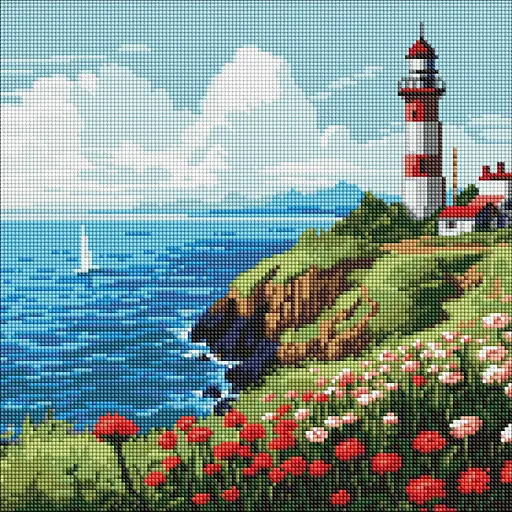 Набор с алмазной мозаикой Маяк на горизонте AMO7969, 40x40 см