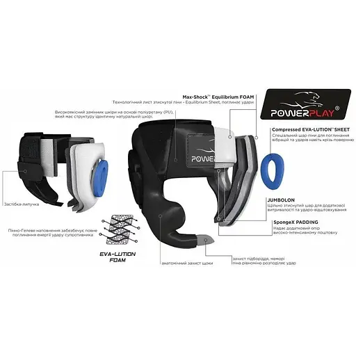 Боксерский тренировочный шлем PowerPlay 3043 L Red - фото 6