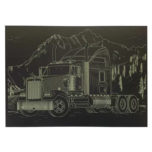Гравюра А4 "Грузовик-1" ГрА4-7з эконом вариант в пакете 29,7х21 см