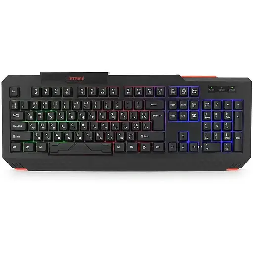 Клавиатура USB XStrike XS-1022, длина кабеля 150см, RGB подсветка, Eng/Укр/Рус, 460х175х35 мм, Black, 105к, Q20