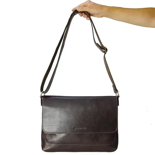 Кожаная мужская сумка через плечо GRANDE PELLE 32х24х6 см sum0025720 - фото 6