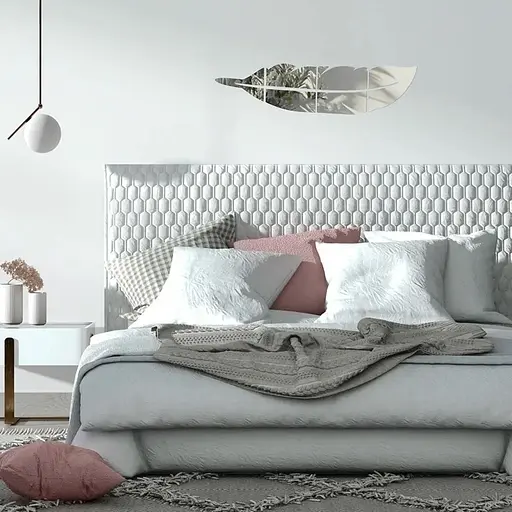 Дзеркальний декор Wall Sticker SW-00002505 акриловий самоклеючий Перо 6 шт. срібло - фото 6