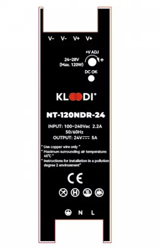 Блок живлення на дінрейку 120W 24V IP20 KLOODI KDPS-NDR 120 24V - фото 1