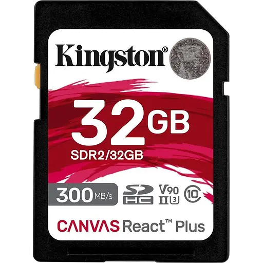 Карта пам'яті Kingston SDHC Canvas React Plus 32GB Class 10 UHS-II U3 V90 SDR2/32GB [141530]