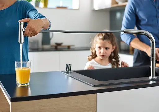 Кухонная мойка Hansgrohe Сombi C51-F450-06 560x510 Select со смесителем хром 43217000, Черный - фото 4