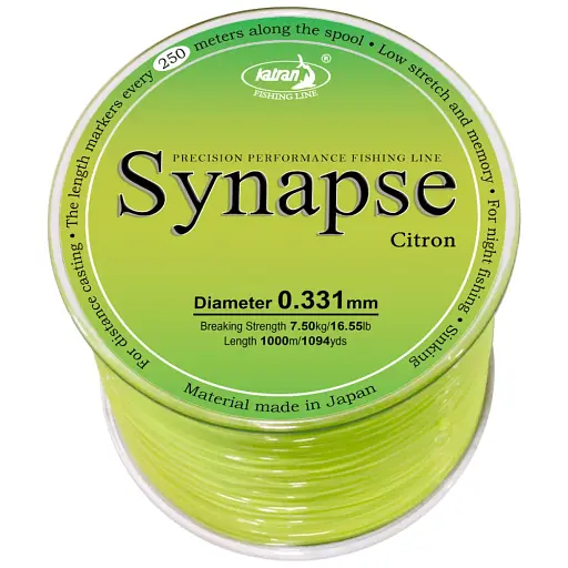 Волосінь Katran Synapse Citron 1000 м (лимон.) 0.331 мм 16.55 lb/7.5 кг