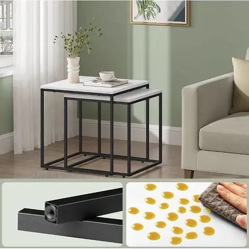 Комплект журнальных столиков Leobert Nika квадратный белый - фото 5