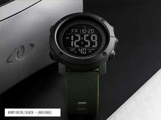 Чоловічий спортивний годинник Skmei 1426 Зелені з чорним циферблатом - фото 5