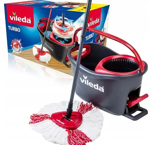 Швабра Комплект 2в1+ведро с отжимом Vileda Turbo Smart набор для уборки - фото 3